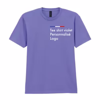 Tee shirt violet homme personnalisé, col rond, sofstyle