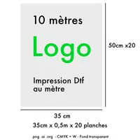 Transfert 10 mètres Dtf ou Pack de 20 planches